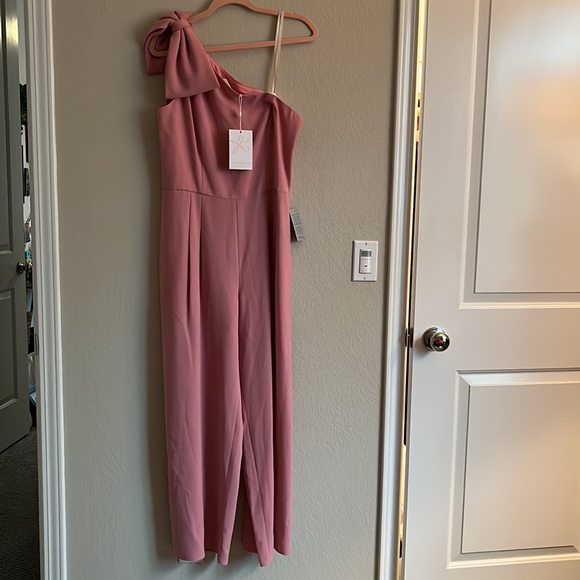 NWT Gal Meets Glam Sylvia Pink Bow Jumpsuit - Picture 5 of 6